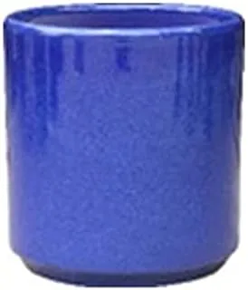 Dubai Garden Centre Great Cylinder Ceramic Planter, Large, Blue