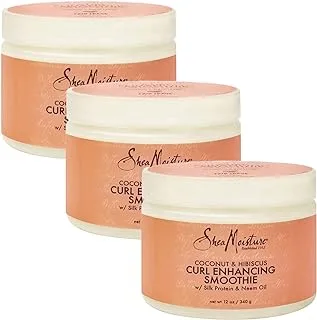 SHEA MOISTURE Coconut & Hibiscus Curl Enhancing Smoothie 12 Oz, Pack of 3