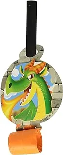 Creative Converting 324398 Dragon 8 Count Blowout Party Favors, Multi-Colored, One Size