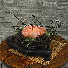 YATAI Pink Salt Lamp With Woven Twig Bird Nest Basket Dimmer Switch Cable Fitting With Bulb Crystal Salt Chunks Crystal Rock Salt 100% Natural Night Lamps For Desk Bedroom Livingroom Decoration