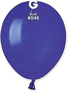 Gemar Round Latex Balloon, 5 Inch Size, Blue