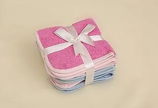 Hotel Linen Klub Deyarco Princess 100% Cotton 480Gsm Terry Face Towels W/Piping 8Pcs Set- Size: 30 X 30 cm , Multicolor