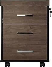 Artany Executive Tamburato Chest of 03 Drawers, Brown Black, W 44 x D 44 x H 60,5 cm