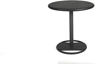 KOSE ROUND TABLE, BRUSHED ALUMINIUM, CHARBON