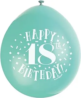 Happy 18th Birthday Assorted Colors Latex Balloons (22cm) Pack of 10 - Festive & Fun Party Decorations