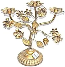 Dubai Garden Centre Metal Candle Holder, 36 cm x 15.5 cm x 38 cm Size, Gold