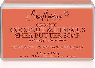 SHEA MOISTURE Organic Coconut & Hibiscus Shea Butter Bar Soap For Unisex, 103.5 gm