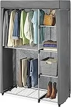 Whitmor Cover Only For Double Rod Closet With Heavy Duty Zipper - Gray