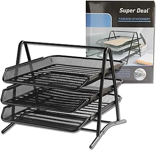 Super Deal A Type 3 Layers File Tray-Black Color