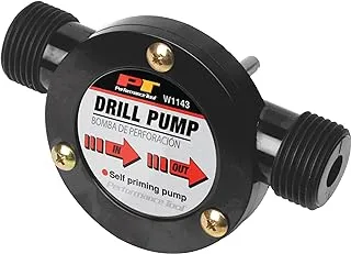 Performance Tool W1143 Liquid Transfer Pump for Corded/Cordless Drills - 225 GPH, 3/4-Inch Max Hose Diameter, Self-Priming, Corrosion-Resistant Shaft