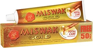 Dabur Miswak Gold Total Care Toothpaste (120g + 50g Free + Toothbrush) | Formulated With Pure Extracts Of Al Arak | For Healthy Gums & Strong Teeth