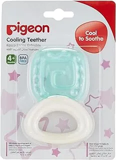 Pigeon Cooling Teether, With Sterilized Water, Wide Handle, Bpa Free, Square, Blue