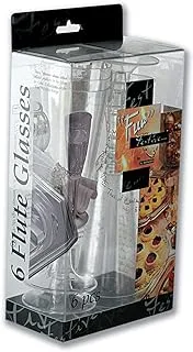 Fun Festive Clear Flute Glass 6Oz, Pack Of 6