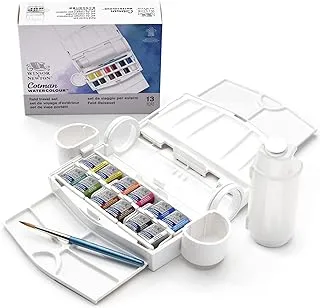 Winsor & Newton 95437 Cotman Water Colour Paint Field Plus Set, Set Of 12, Half Pans