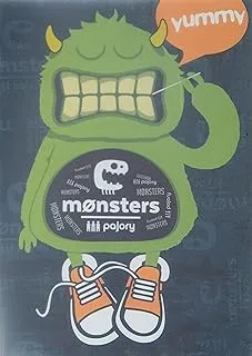 Pajory Maxi Monsters Stapled Notebook A4 80 Sheets,Assorted Designs, White, Monstersa4 Nb