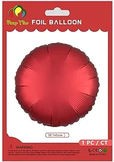 PARTY TIME - 1 Piece Round Shape Matte Red Foil Balloons 18 Inches Round Shape Mylar Helium Balloons Foil Balloons for Wedding Birthday Party Decorations