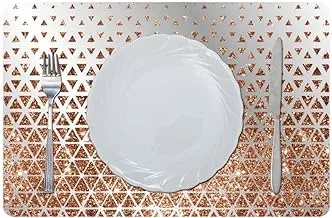 Glamour Glitter Metallic Mirror Look Printed Placemat Copper Aec-29614B