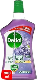 Dettol Antibacterial Power Floor Cleaner (Kills 99.9% of Germs), Lavender Fragrance, Can Be Paired with Vacuum Cleaner for Cleaner and Shinier Floors, 900 ml