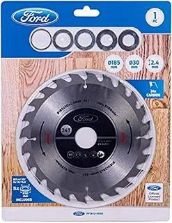 Ford Tools 24T Carbide-Tipped Circular Saw Blade For Wood Cutting, 185 X 30 X 2.4mm, Fpta-12-0005