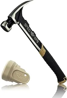 Spec Ops Spec-M22Cf-S Tools Framing Hammer, 22 Oz, Rip Claw, Milled Face, Soft Mallet Shock-Absorbing Grip, 3% Donated To Veterans,Black/Tan