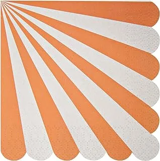 Meri Meri Toot Sweet Stripe Napkin 20 Pieces, Orange, Small