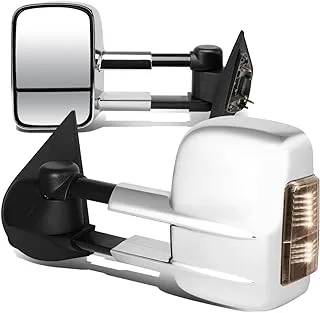 DNA Motoring TWM-002-T999-CH-SM Pair of Powered Towing Side Mirrors w/Smoke Turn Signal Compatible with 97-03 F-150 Standard/Extended Cab