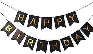 Party Propz LARGE Happy Birthday Banner with Shinny Gold For Birthday Decoration, Party Supplies, Birthday Party Decoration For Kids, Husband, Wife and Adults