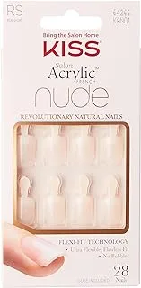 Kiss Salon Acrylic French Nails Kan01, Nude, 28 Pieces