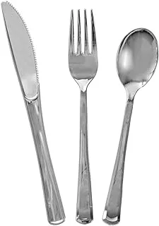 Unique Assorted Cutlery Set 18-Pieces, Metallic Silver