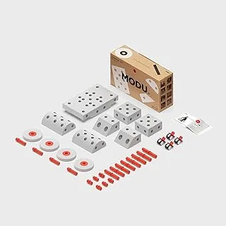 Dreamer Kit Red - More than 12 creations with 7 blocks, 18 pegs, 4 caster wheels, 4 foam wheels, 1 inspiration booklet