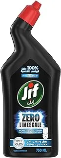 JIF Hard Surface Toilet Cleaner, with Lime Power, Zero Limescale, Disinfects and kills 99.9% of germs, 750ml