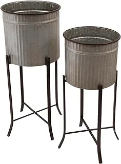 Creative Co-Op Set of 2 Iron Planters on Stands