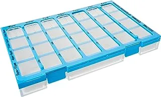 Ezy Dose (7-Day) Pill, Medicine, Vitamin Organizer Box | Weekly, 4 Times a Day, AM PM | Large Compartments | Clear Lids