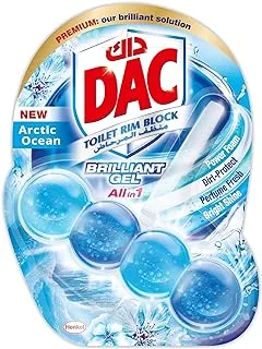 Dac Brilliant Gel Toilet Rim Block, For Long-Lasting Freshness and Shine, Arctic Ocean, 42G