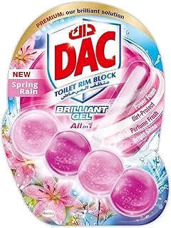 Dac Brilliant Gel Toilet Rim Block, For Long-Lasting Freshness and Shine, Spring Rain, 42G