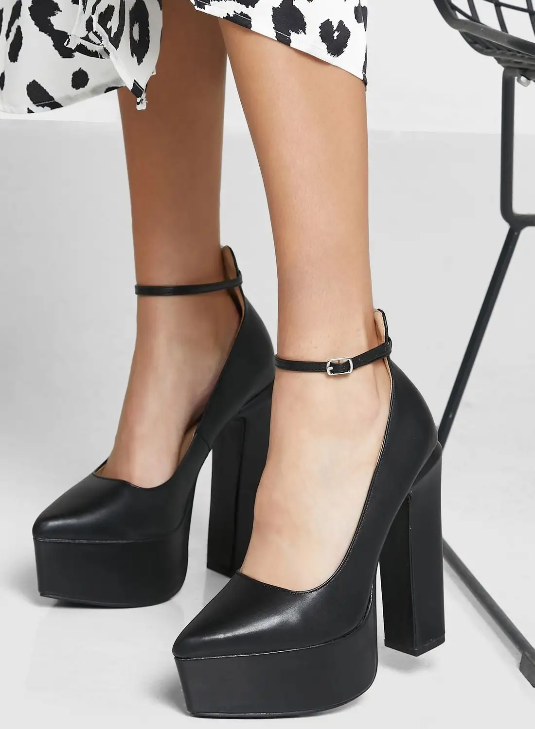 Ginger Platform Ankle Strap Pumps