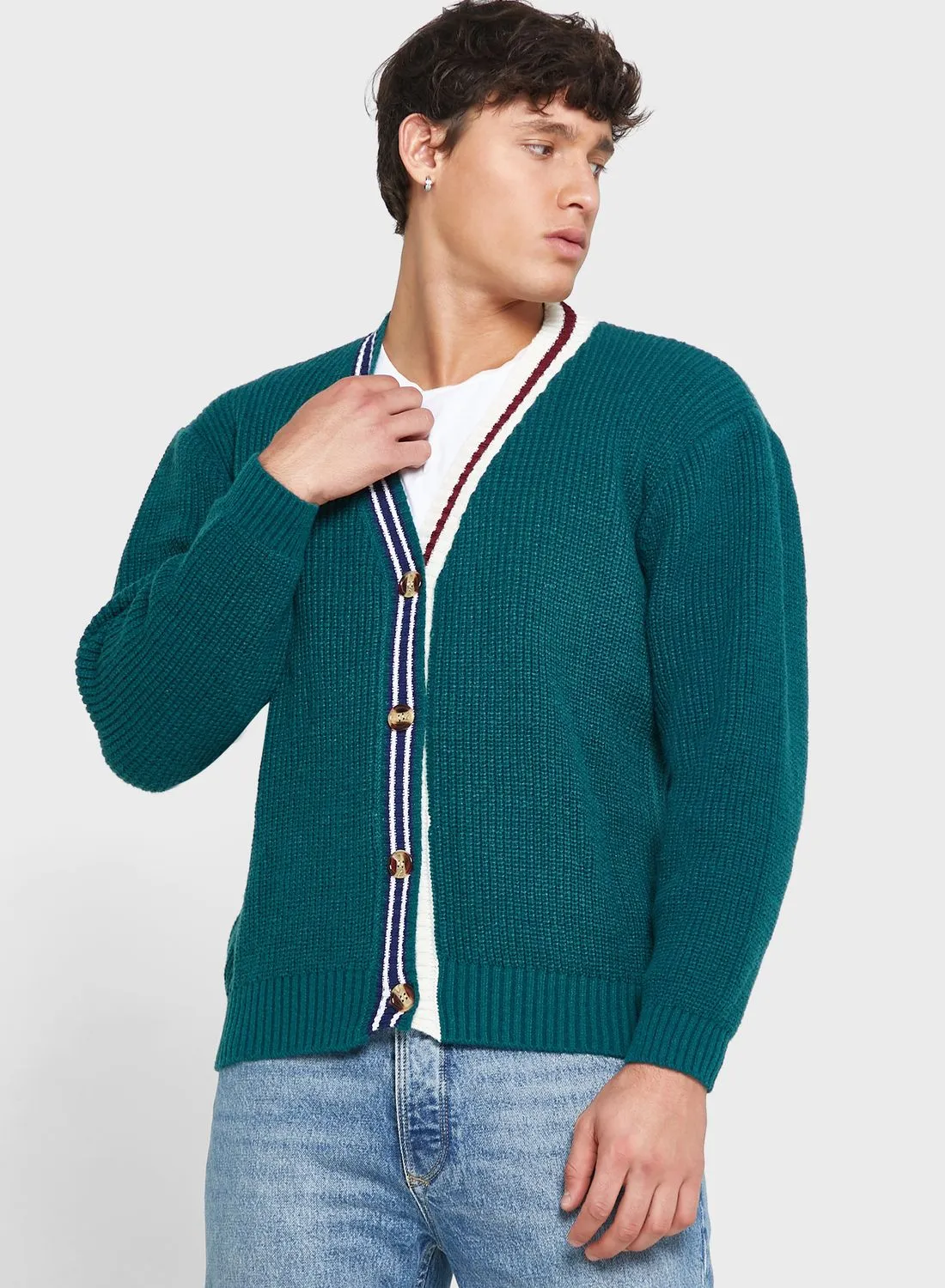 Seventy Five Spliced Placket Cardigan