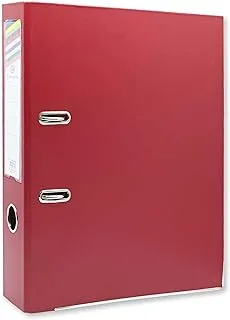 FIS Pack of 50 Pieces Pieces Lever Arch File Folder With Slide-In Plate Maroon