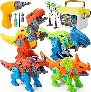 Mumoo Bear Take Apart Dinosaur Toys for Kids - STEM Educational DIY Plastic Dinosaurs Set with Drills & Box, Construction Build Interactive Toy Gift for Boys Age 3 4 5 6 7 Year Old and Up