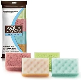 Ultimate Spa Experience: Aqua Massage Tradition 2+2 Bath and Massage Sponge Set