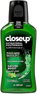 Closeup Antibacterial Mouthwash, for Long Lasting Freshness, Nature Boost, Protects Against Bacteria, 300ml