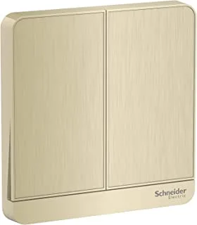 Schneider Electric AvatarOn, 2 Gang, Two Way Switch, 16AX 250V, Gold Hairline, E8332L2_GH