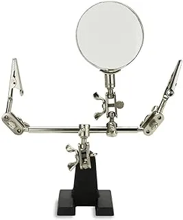 NEIKO 01902 Adjustable Helping Hand with Magnifying Glass, Third Hand Solder Aid, Soldering Wire Station Stand with Dual Alligator Clips and a Heavy Base, Beading & Jewelry Making Tools, Solder Holder