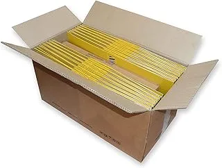 FIS Pack of 50 Pieces Pieces Lever Arch File Folder With Slide-In Plate Yellow