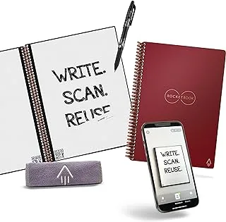 Rocketbook Core Reusable Smart Notebook | Innovative, Eco-Friendly, Digitally Connected Notebook with Cloud Sharing Capabilities | Lined, 8.5