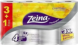 Zeina Kitchen Compressed Tissue 4 Rolls Yellow