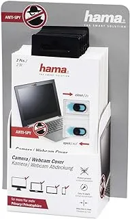 Hama 12333 Webcam Cover for Smartphone/Tablet/Notebook 2-Pieces, Black