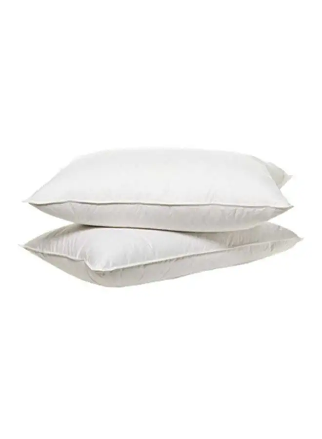 Kingtex 2-Piece Single Cord Pillow With Piping Cotton أبيض 50x70 سم