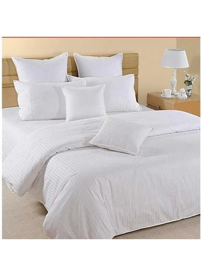 Maestro 6-Piece Stripe Comforter  Set Cotton White 240x260cm