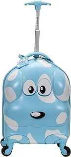 Rockland Jr. Kids' My First Luggage Polycarbonate Hardside Spinner, Light Blue, White and Black, Carry-On 16-Inch, My First Luggage - Hardside Spinner Luggage